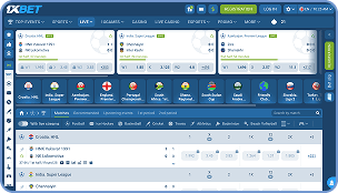 1xBet live cricket betting