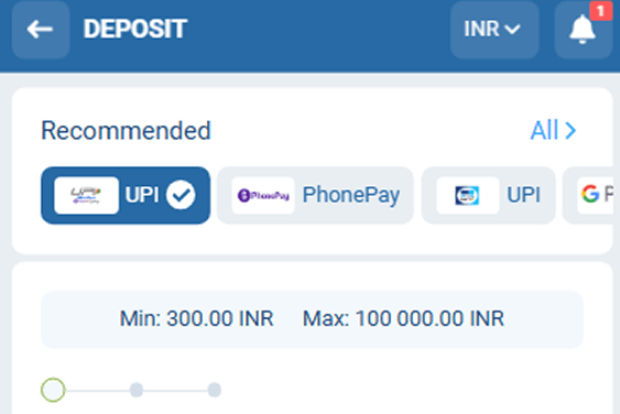 Sign in and deposit funds