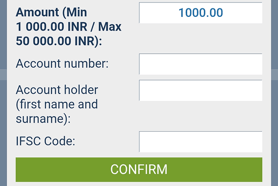 Enter withdrawal details