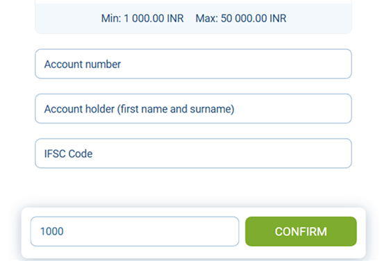 Enter withdrawal details
